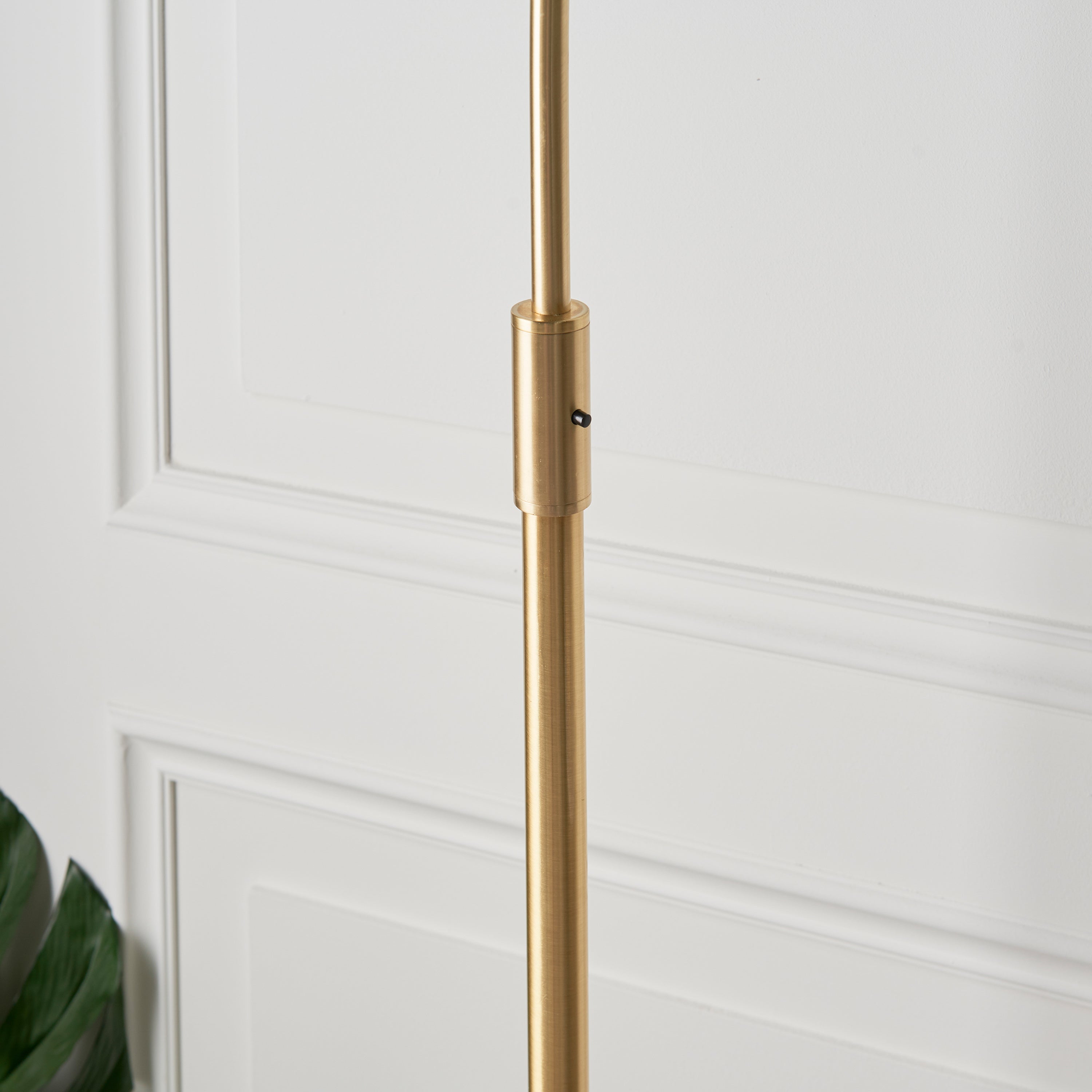 Alser Gold Orb Floor Lamp with White Marble Base